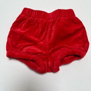 Baby Boden red velvet bloomers, size 0-3 months